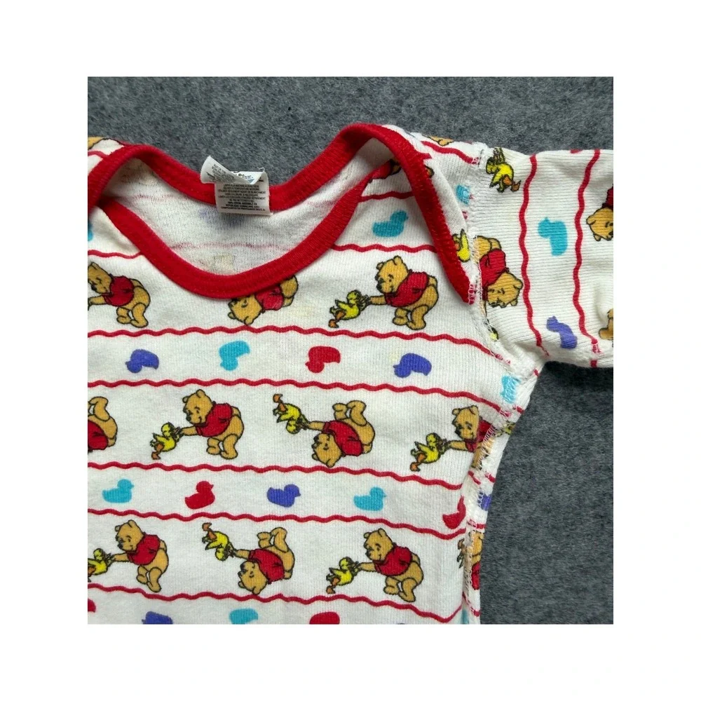 Vintage Disney Winnie the Pooh Baby Bodysuit Lot 3pc Fruit of the Loom Small 90s